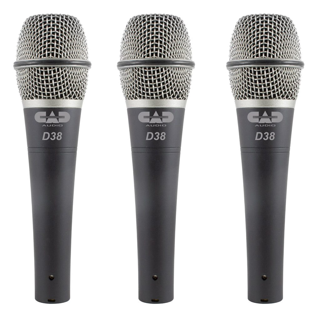 CAD Live D38 Supercardioid Dynamic Instrument Microphone 3 Pack