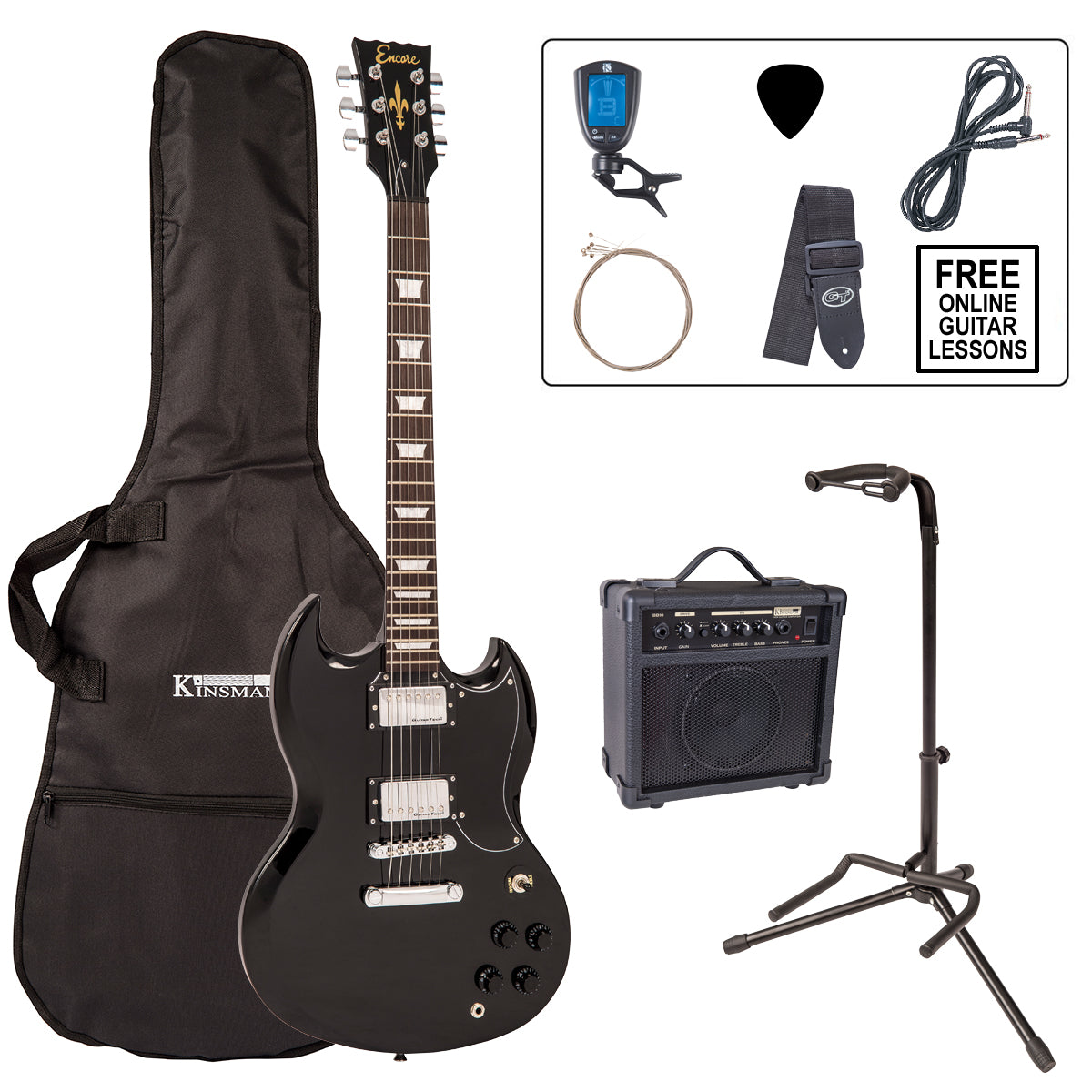 Encore black shop electric guitar