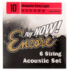 Encore Bronze Wound Acoustic Guitar String Set ~ Extra Light