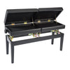 Kinsman Double Adjustable Piano Bench with Storage ~ Satin Black