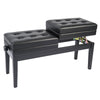 Kinsman Double Adjustable Piano Bench with Storage ~ Satin Black