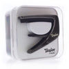 Taylor® by Thalia Black Chrome Capo ~ White Pearl with Black Taylor Logo Inlay