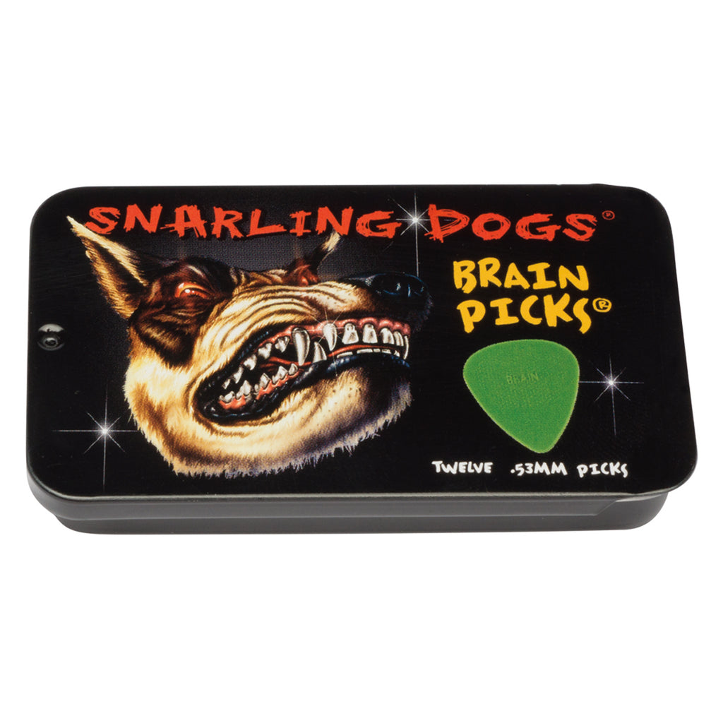 D Andrea 351 Snarling Dogs Brain Green Pick Tin Thin 12 Picks