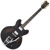 Boulevard Black Vintage VSA500B ReIssued Semi Acoustic Guitar with Bigsby